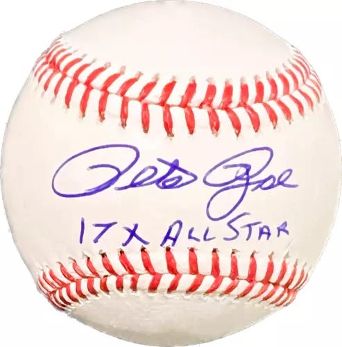 Pete Rose Autographed Signed OMLB Pete Rose Exclusive Player Hologram 17X AS