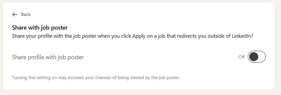 Share with job poster setting Share with job poster setting