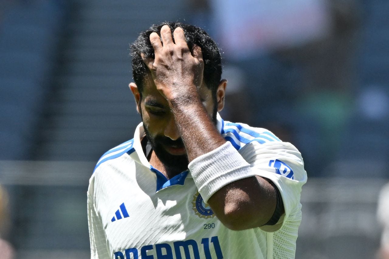 Jasprit Bumrah was all impact on the final day of the Test, Australia vs India, 1st Test, 4th day, Optus Stadium, November 25, 2024
