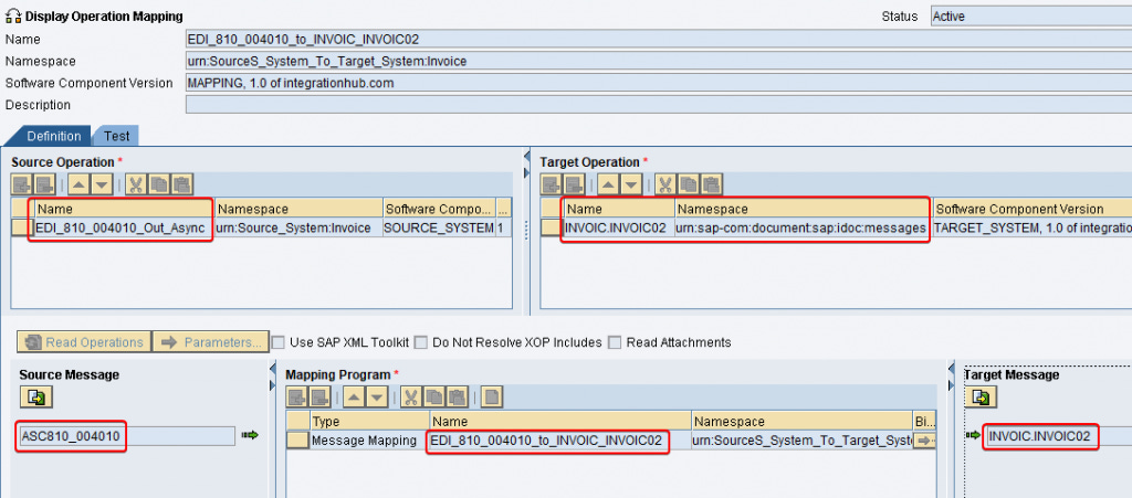 Operation mapping between EDI Separator sender service EDI_810_004010_Out_Async and iDoc reciver INVOIC.INVOIC02. Operation mapping between EDI Separator sender service EDI_810_004010_Out_Async and iDoc reciver INVOIC.INVOIC02.
