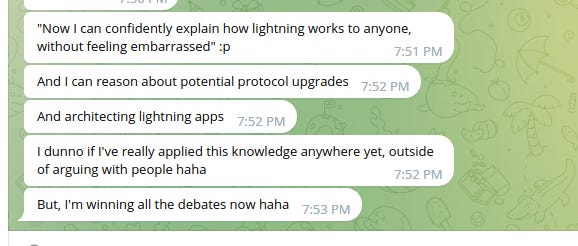 "now i can confidently explain how lightning works to anyone, without feeling embarrassed" ... i dunno if i've really applied this knowledge anywhere yet, outside of arguing with people. But, I'm winning all the debates now haha "now i can confidently explain how lightning works to anyone, without feeling embarrassed" ... i dunno if i've really applied this knowledge anywhere yet, outside of arguing with people. But, I'm winning all the debates now haha