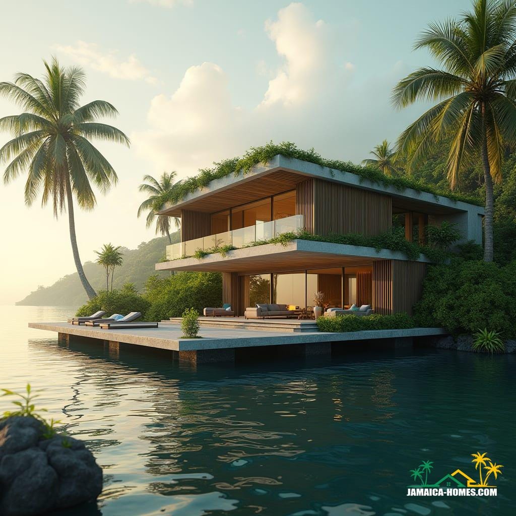 An ultra-modern floating villa in Jamaica