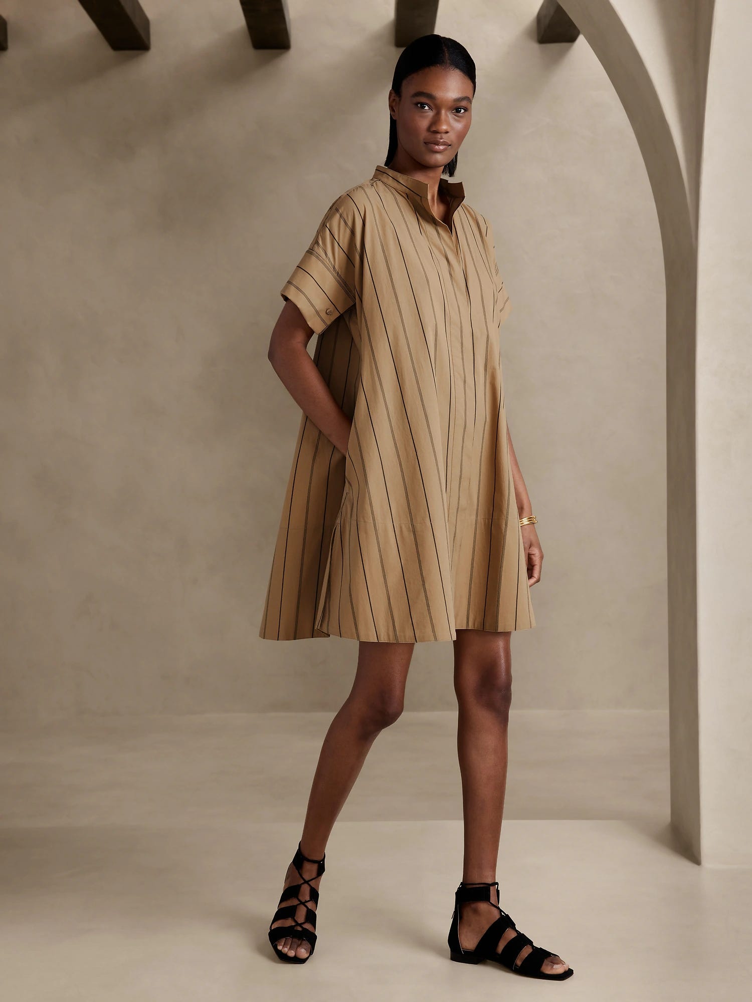 knee length dresses for ladies Square Neck Midi Dress main image 1