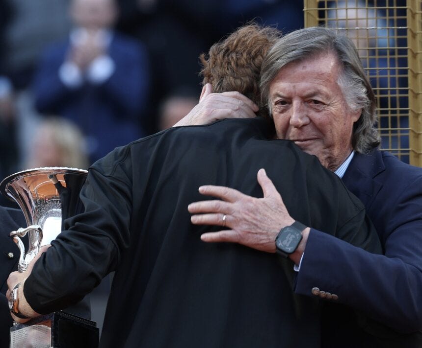 Panatta: "Spero di premiare Sinner anche al Roland Garros. Roma aspettava  da 50 anni un campione così"