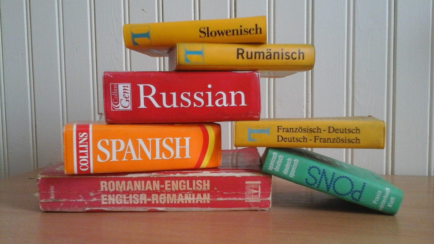 russian, spanish, romanian and english dictionaries