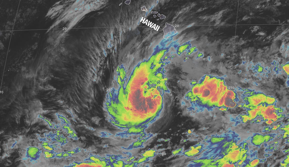 Photograph accompanying Hurricane Nolo puts Hawaii under a third hurricane watch in one year for the first time