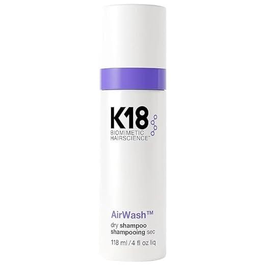 K18 AirWash™ Dry Shampoo, Non-Aerosol, Balances Scalp &amp; Controls Excess Oil Production, 4 Fl Oz