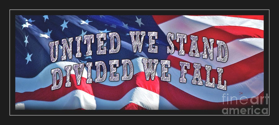 United We Stand Divided We Fall Landscape With Mat Photograph by John Stephens