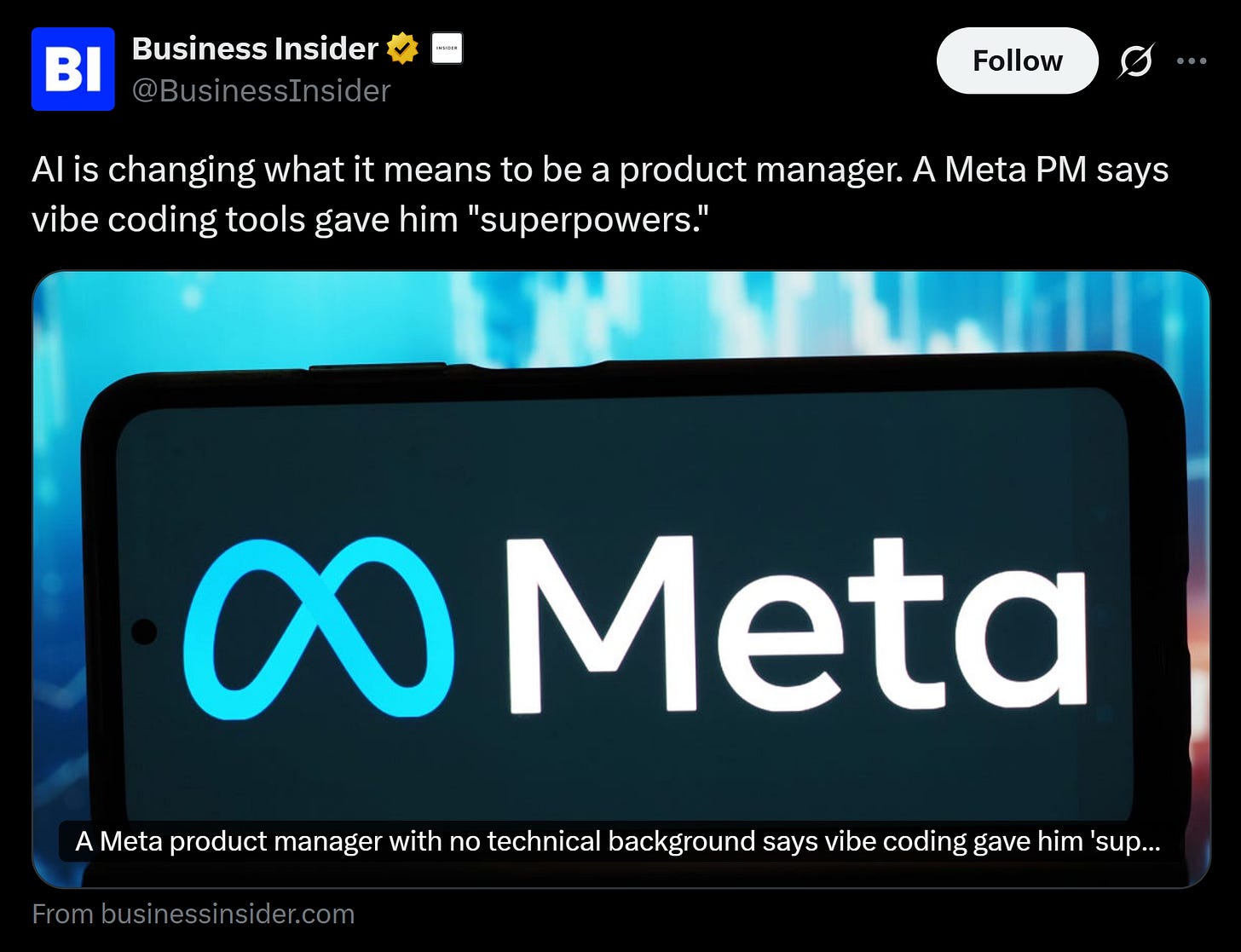 Business Insider: Meta PMs demo vibe-coded prototypes to Zuckerberg Business Insider: Meta PMs demo vibe-coded prototypes to Zuckerberg