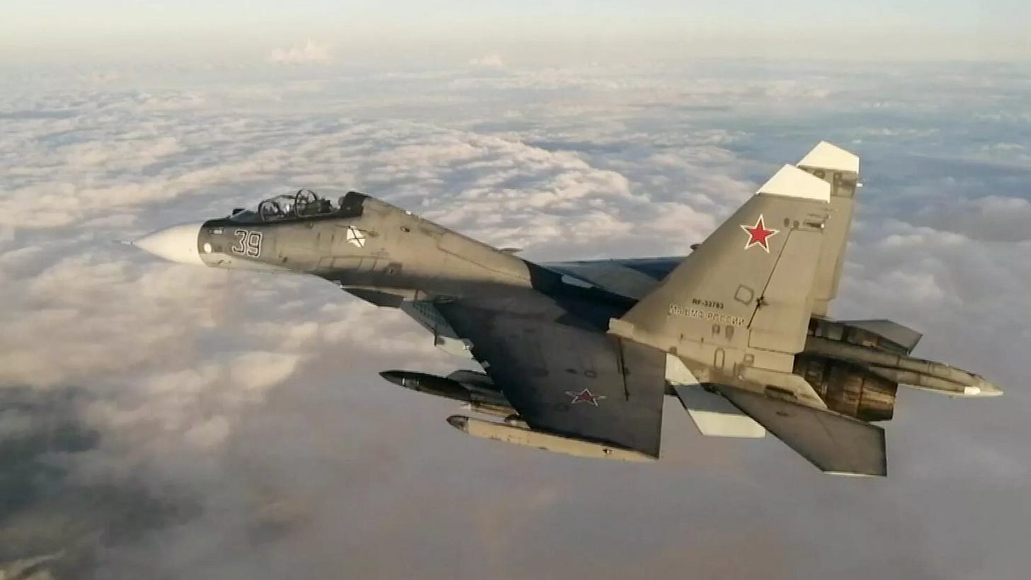 Black Sea Fleet Naval Aviation Su-30 fighter jet escorts a US Navy Boeing P-8 Poseidon over the Black Sea in 2021. File photo. - Sputnik International, 1920, 26.01.2024