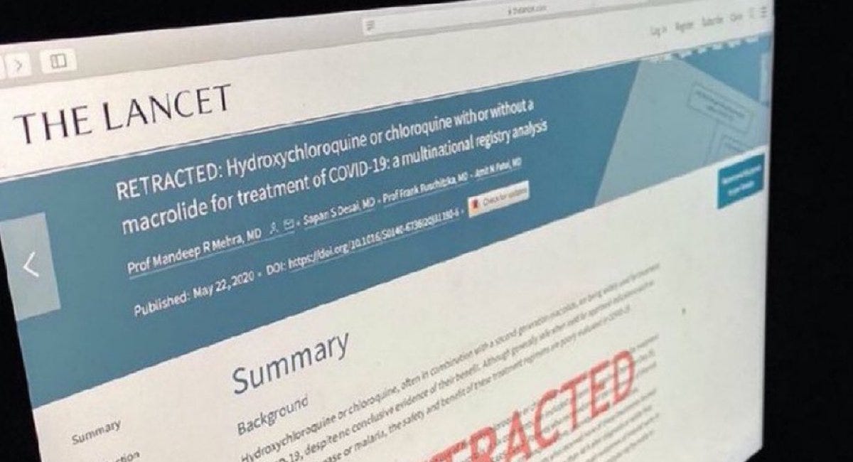 THE MOST EGREGIOUS MEDICAL & ACADEMIC FRAUD IN THE HISTORY OF THE WORLD: Lancet Published & Later Retracted Completely FAKE Study Used To Discredit Hydroxychloroquine