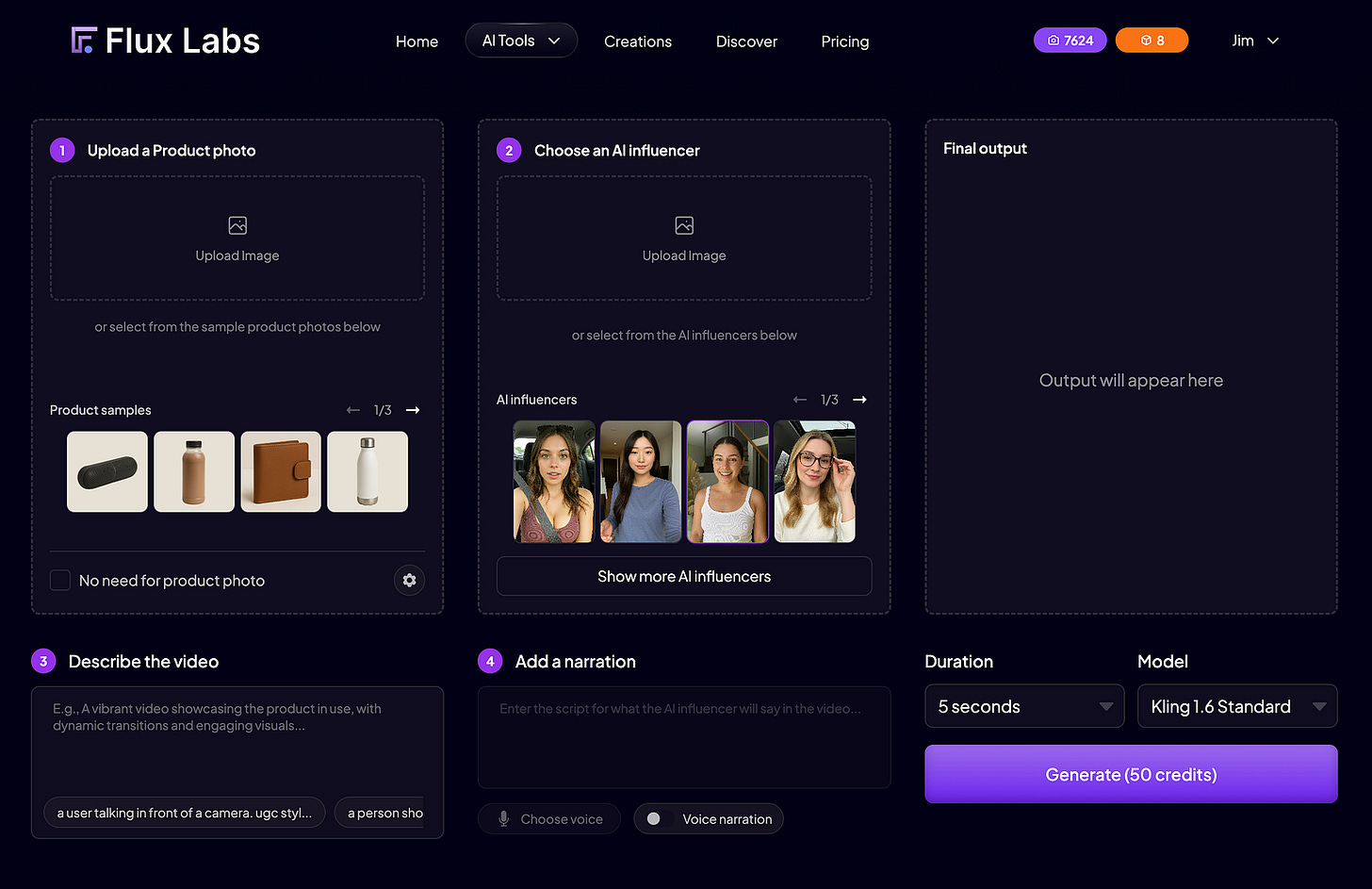 Flux Labs AI UGC video creator dashboard. Image by Jim Clyde Monge Flux Labs AI UGC video creator dashboard. Image by Jim Clyde Monge