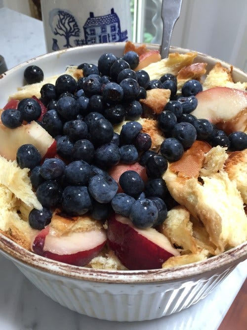 peach-blueberry bread pudding.3 peach-blueberry bread pudding.3