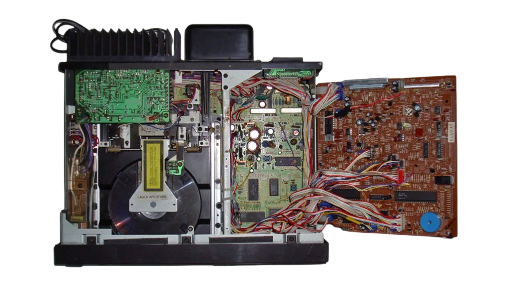 Interior of the Sony CDP-101 compact disc player