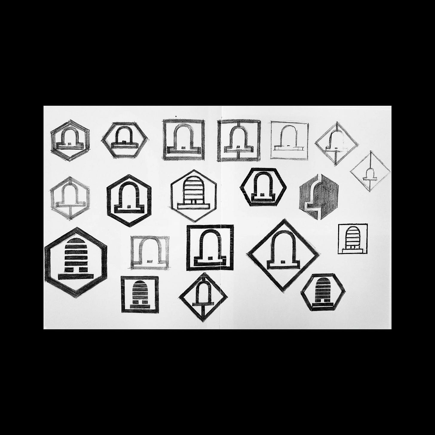 Logo Sketches, Josef Müller-Brockmann, De Boekenkorf, 1957 Logo Sketches, Josef Müller-Brockmann, De Boekenkorf, 1957