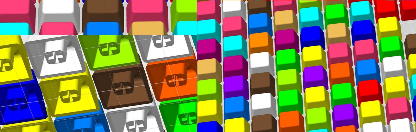 Cartoonized colorful keyboard