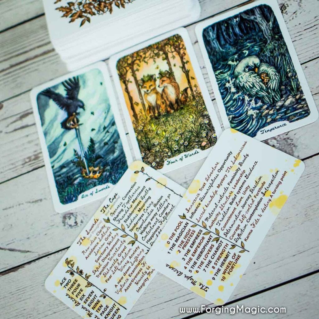 Oak, Ash & Thorn Tarot Deck Reference Cards