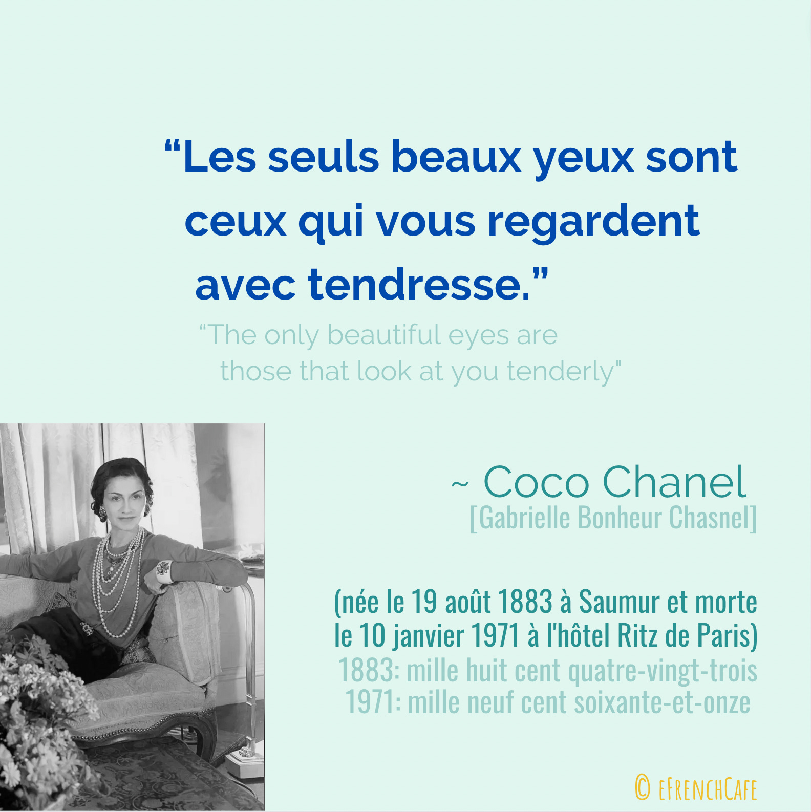 5 FRENCH WORDS avec Coco Chanel - by eFrenchCafe