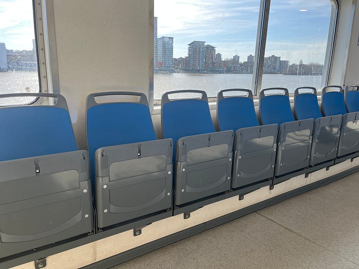 Photo showing indoor waiting area and outdoor area during crossing.