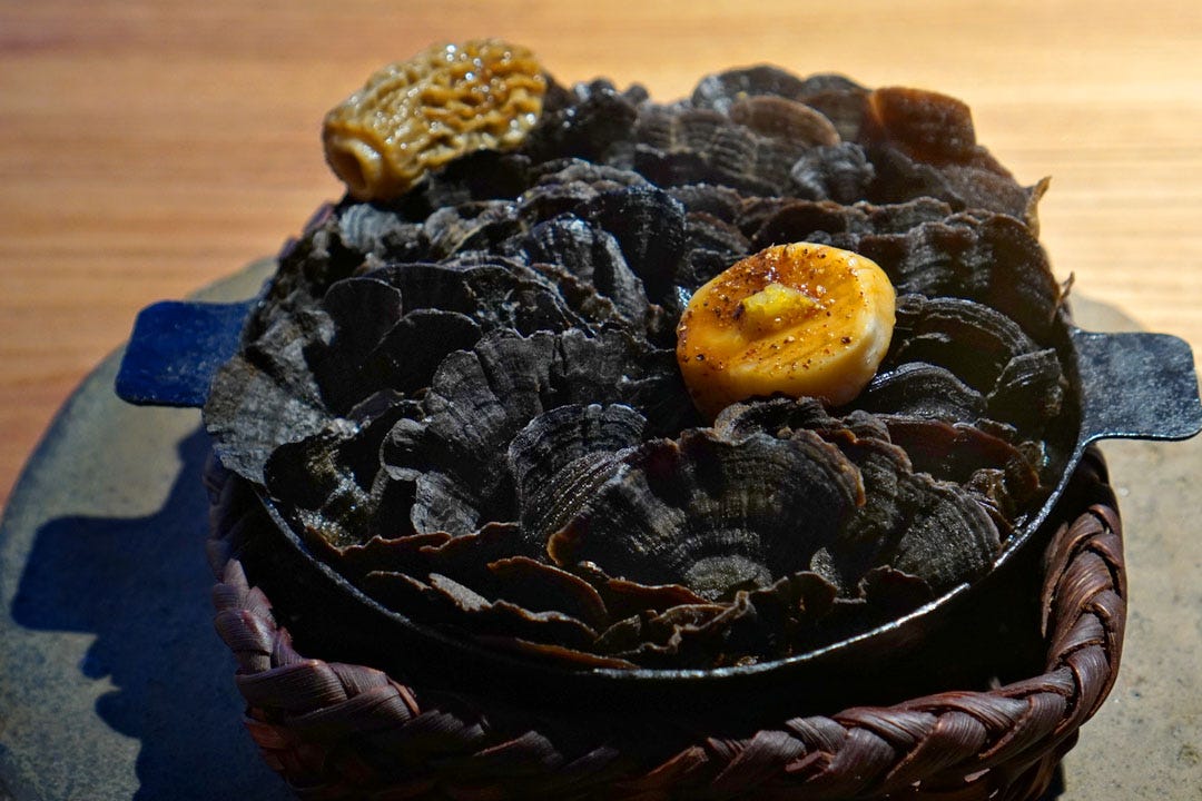King oyster and morel mushrooms with habanero and yuzu