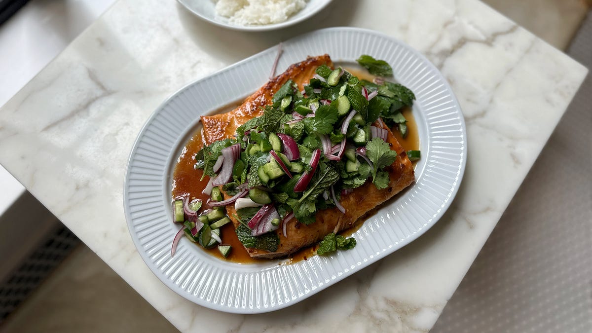Brown Sugar Soy Glazed Salmon  - Katie Lee Kitchen