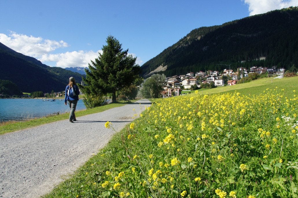 A rest day and long walk along the water in Resia. A rest day and long walk along the water in Resia.