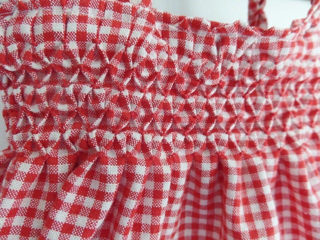 Close up of Smocked Peg Bag Close up of Smocked Peg Bag