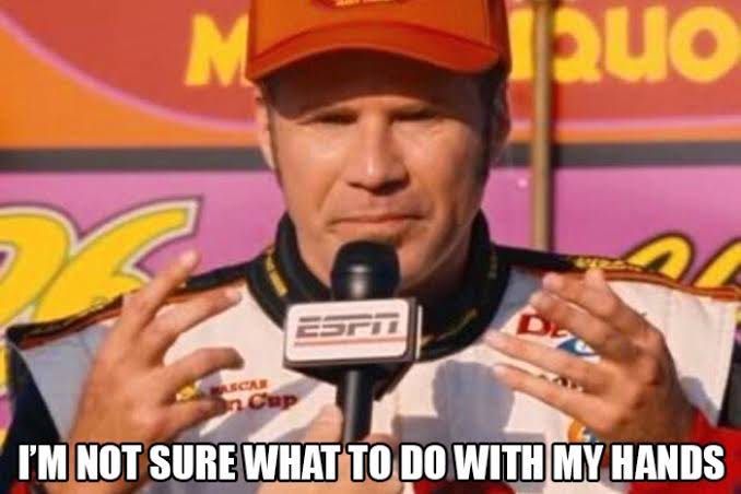 No clue why channeling Ricky Bobby hands become my default setting whenever  I'm on camera as myself & not playing a character 😂🤦🏼‍♂️