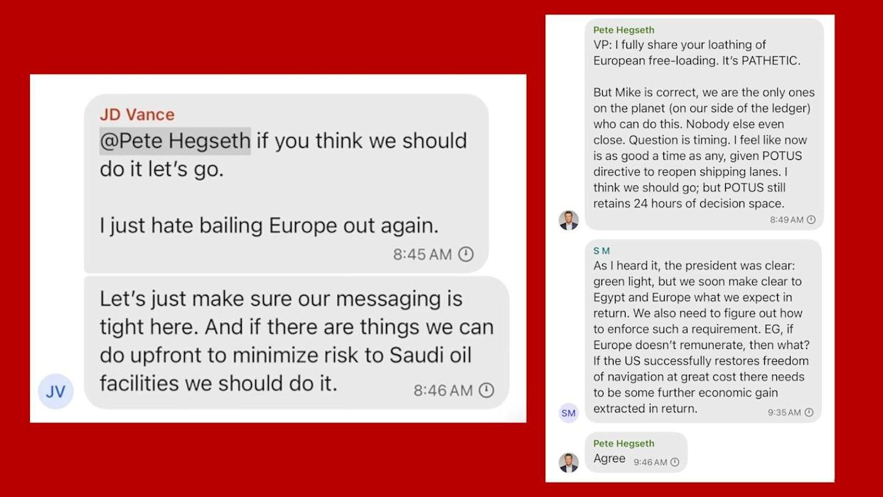 A screengrab of the messages 