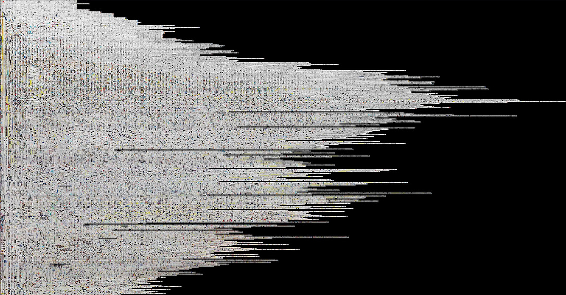 BYTE dergisinin bütün arşivinden oluşturulan dijital haritanın tamamının görüldüğü bir ekran görüntüsü.