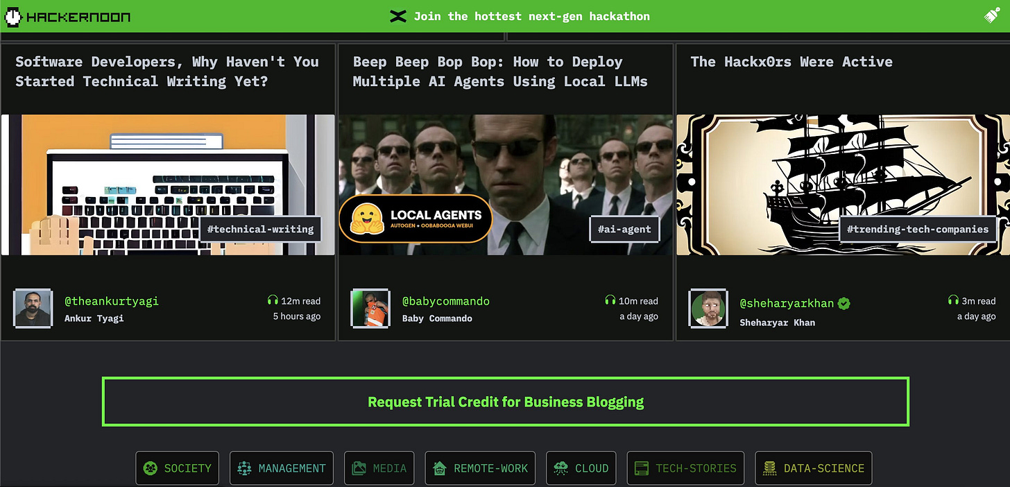 My story got featured on HackerNoon's Front Page.