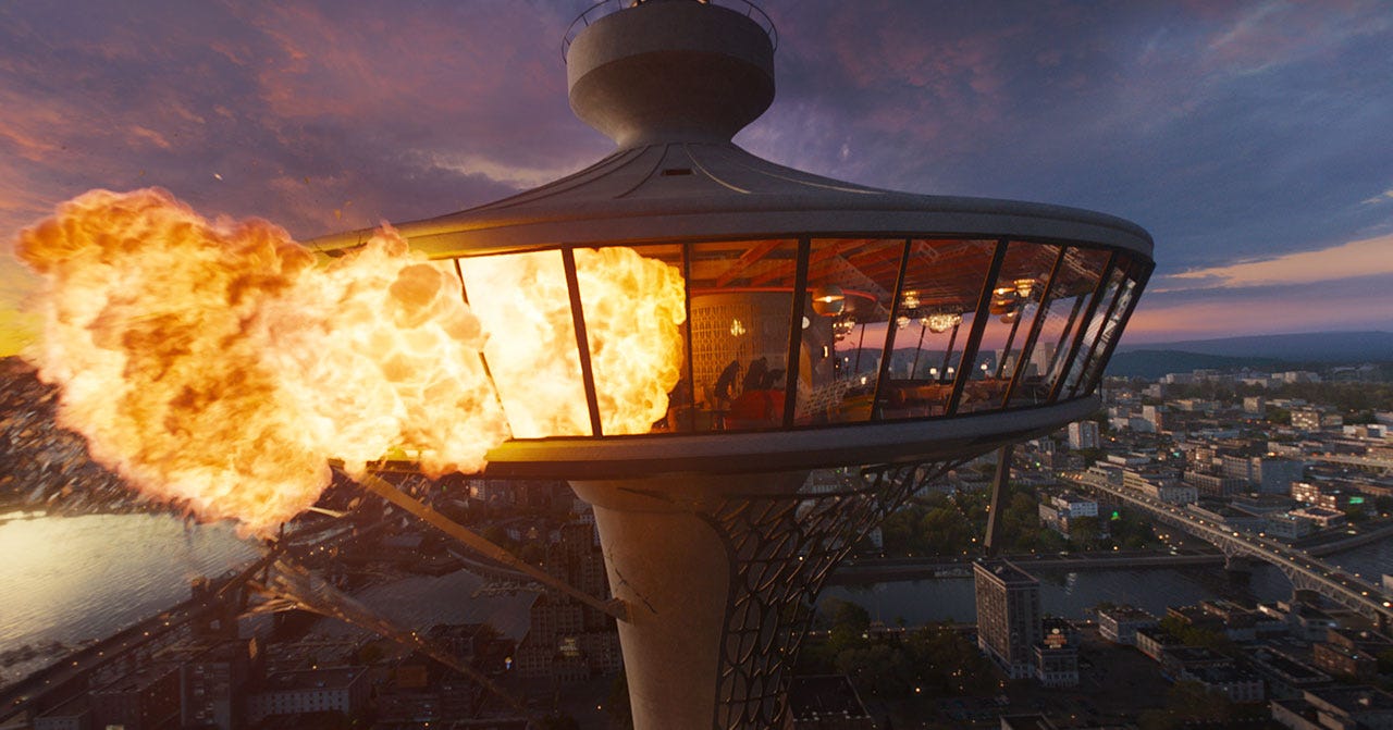 an explosion at a high-rise restaurant in Final Destination: Bloodlines