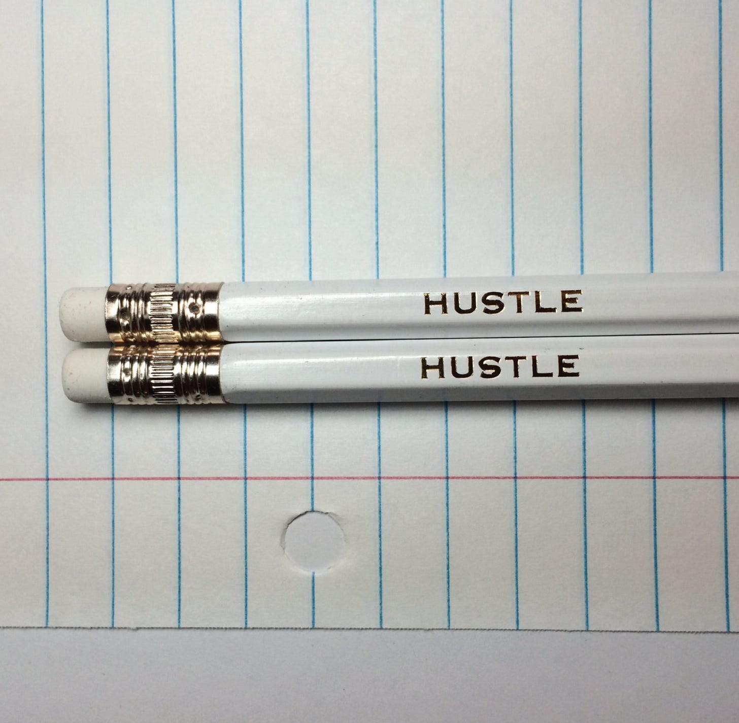 White "Hustle" pencils