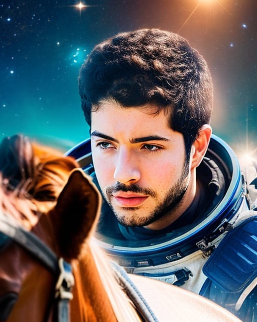 Me as an astronaut riding a horse