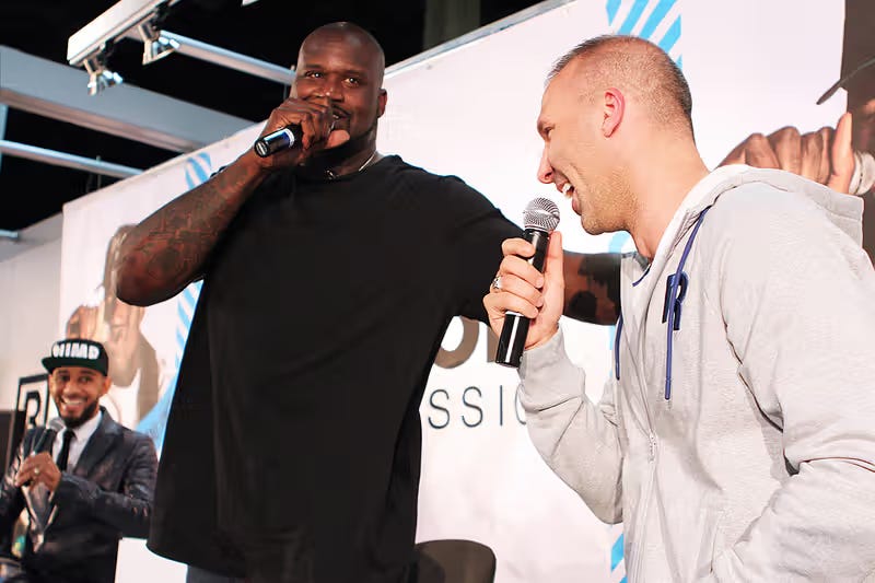 Shaquille O’Neal and Todd Krinsky (now Reebok CEO) back in 2013.