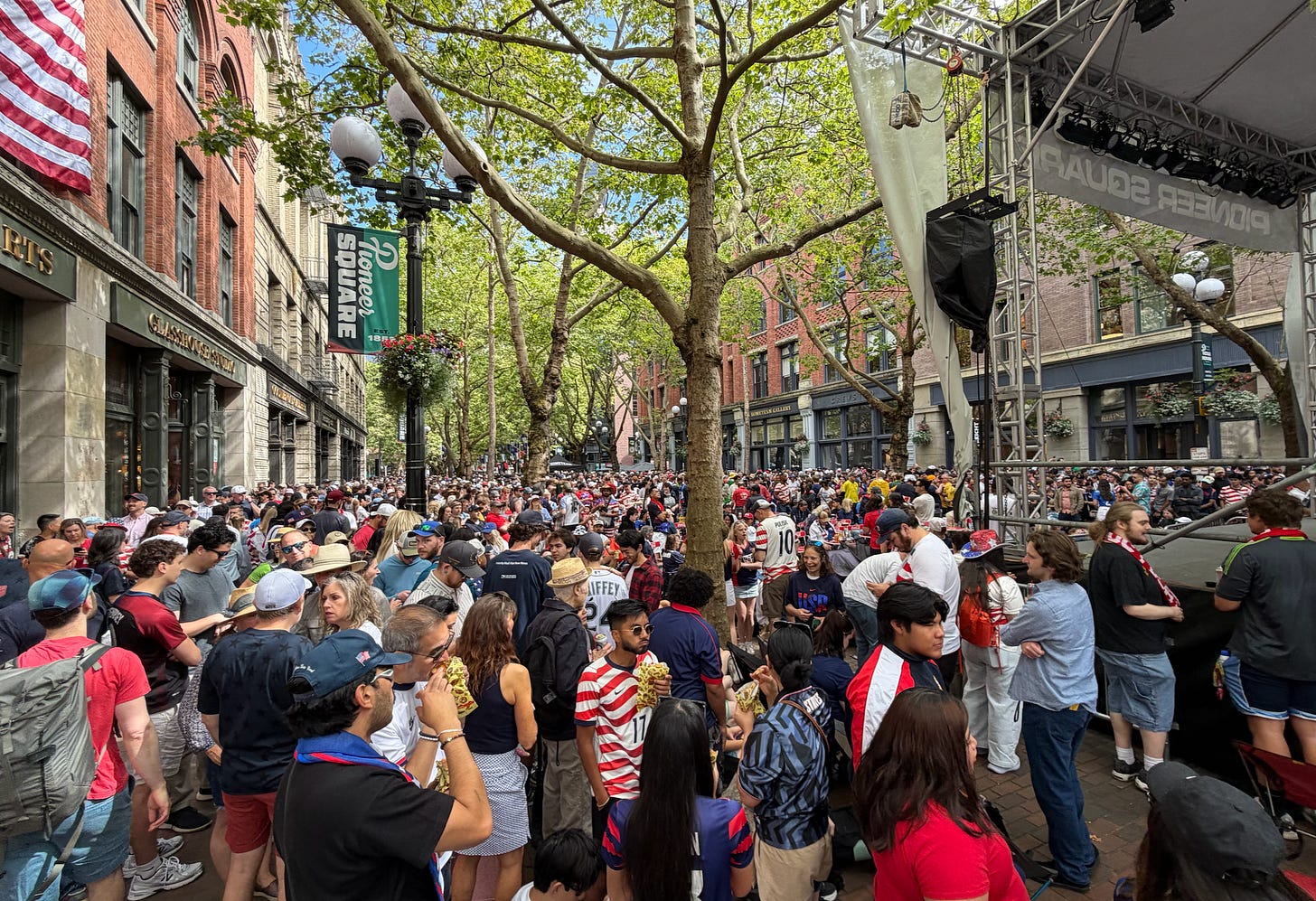 The same square 3 hours before kickoff. The same square 3 hours before kickoff.