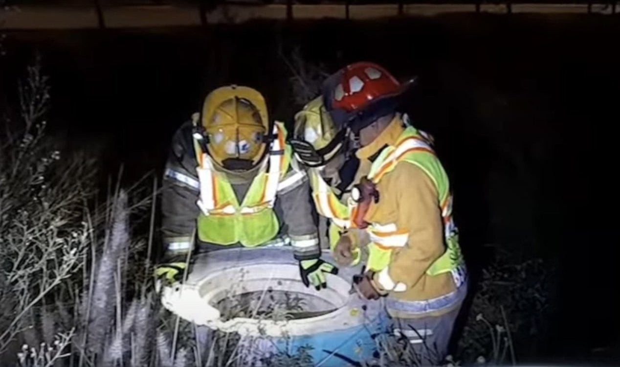 Equipe de bombeiros tenta resgatar mulher ‘fantasma’ desaparecida no fundo do poço. Equipe de bombeiros tenta resgatar mulher ‘fantasma’ desaparecida no fundo do poço.