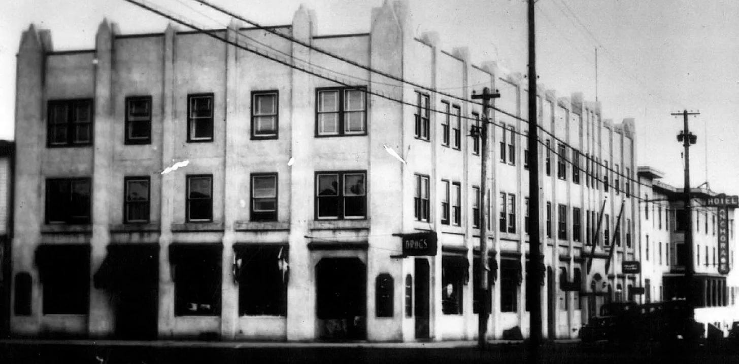 Anchorage Hotel on 4th Avenue in Anchorage, Alaska.
