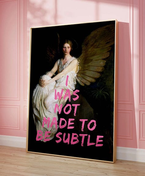 Three portraits of historical women with feminist graffiti. 