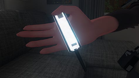 In these images, Noppers shows off a prop feature from his new avatar, Stray.