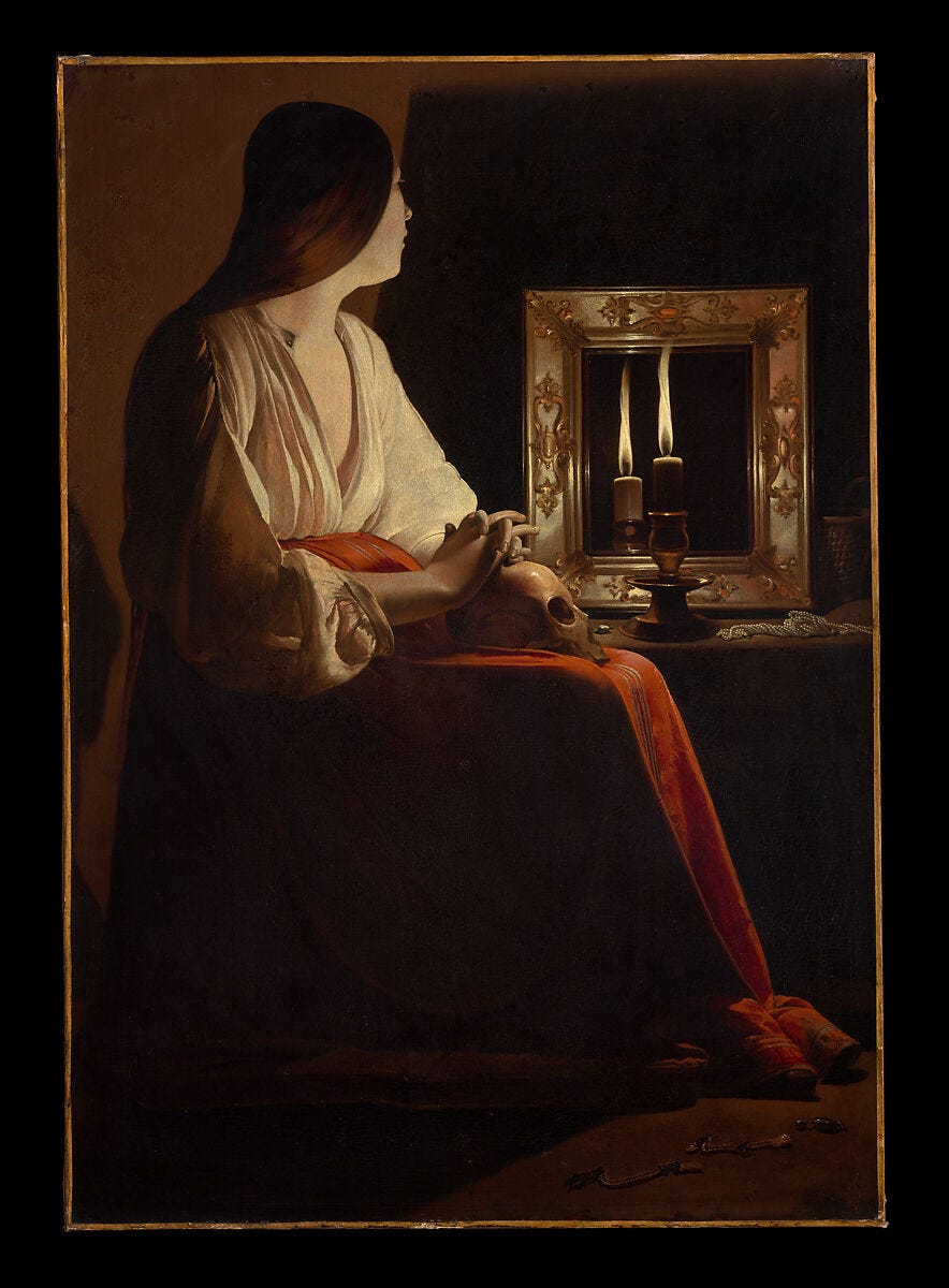 The Penitent Magdalen, Georges de La Tour (French, Vic-sur-Seille 1593–1652 Lunéville), Oil on canvas The Penitent Magdalen, Georges de La Tour (French, Vic-sur-Seille 1593–1652 Lunéville), Oil on canvas