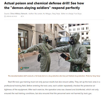 China's Chemical Warfare Drills: Propaganda as Legal Self-Incrimination