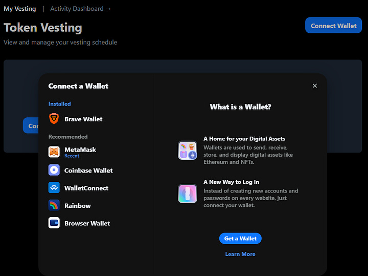 Screenshots of the user interface