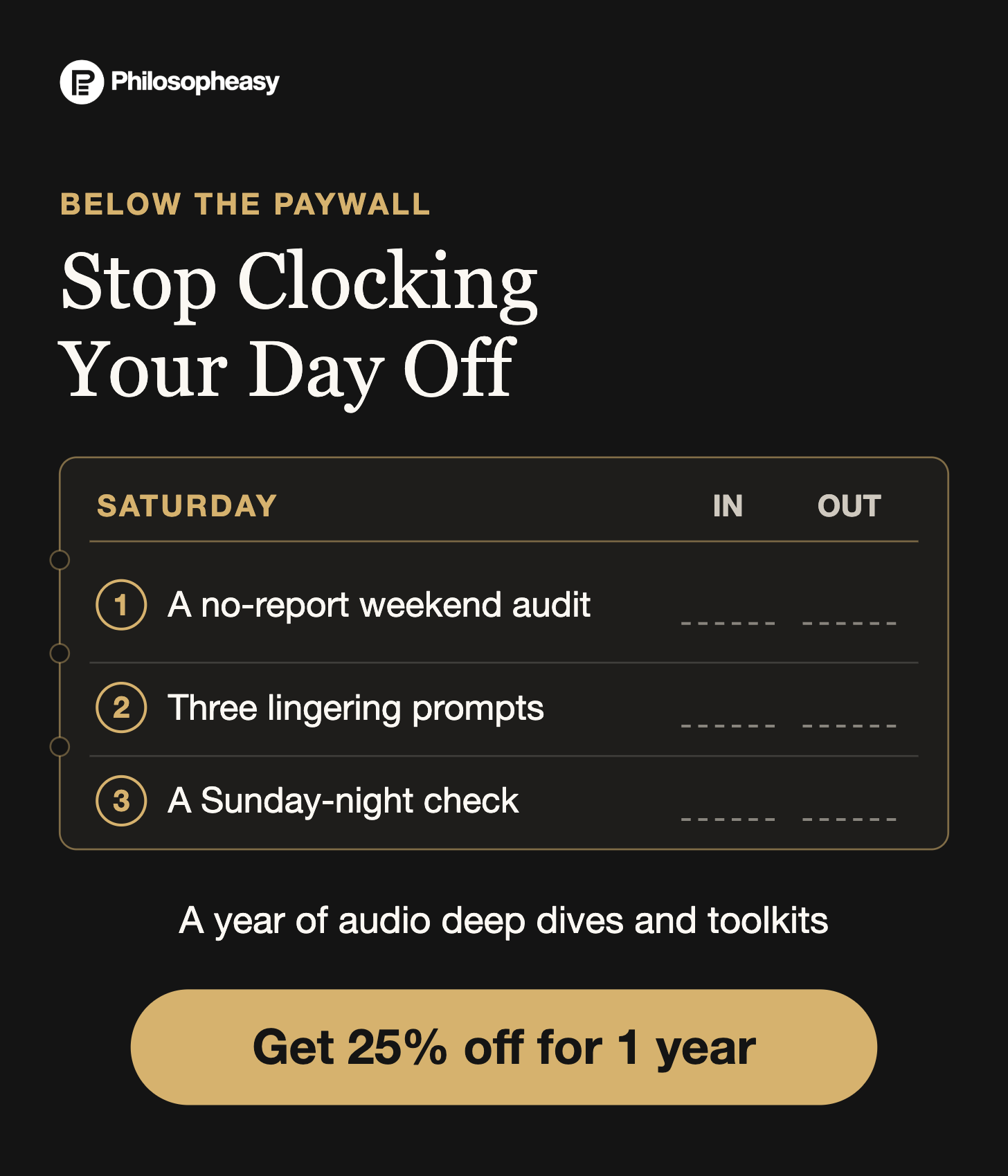 Stop Clocking Your Day Off Stop Clocking Your Day Off