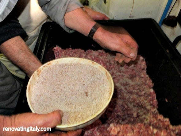 making salami