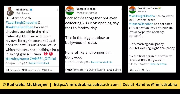 The pathetic performance of Bollywood movie Laal Singh Chaddha