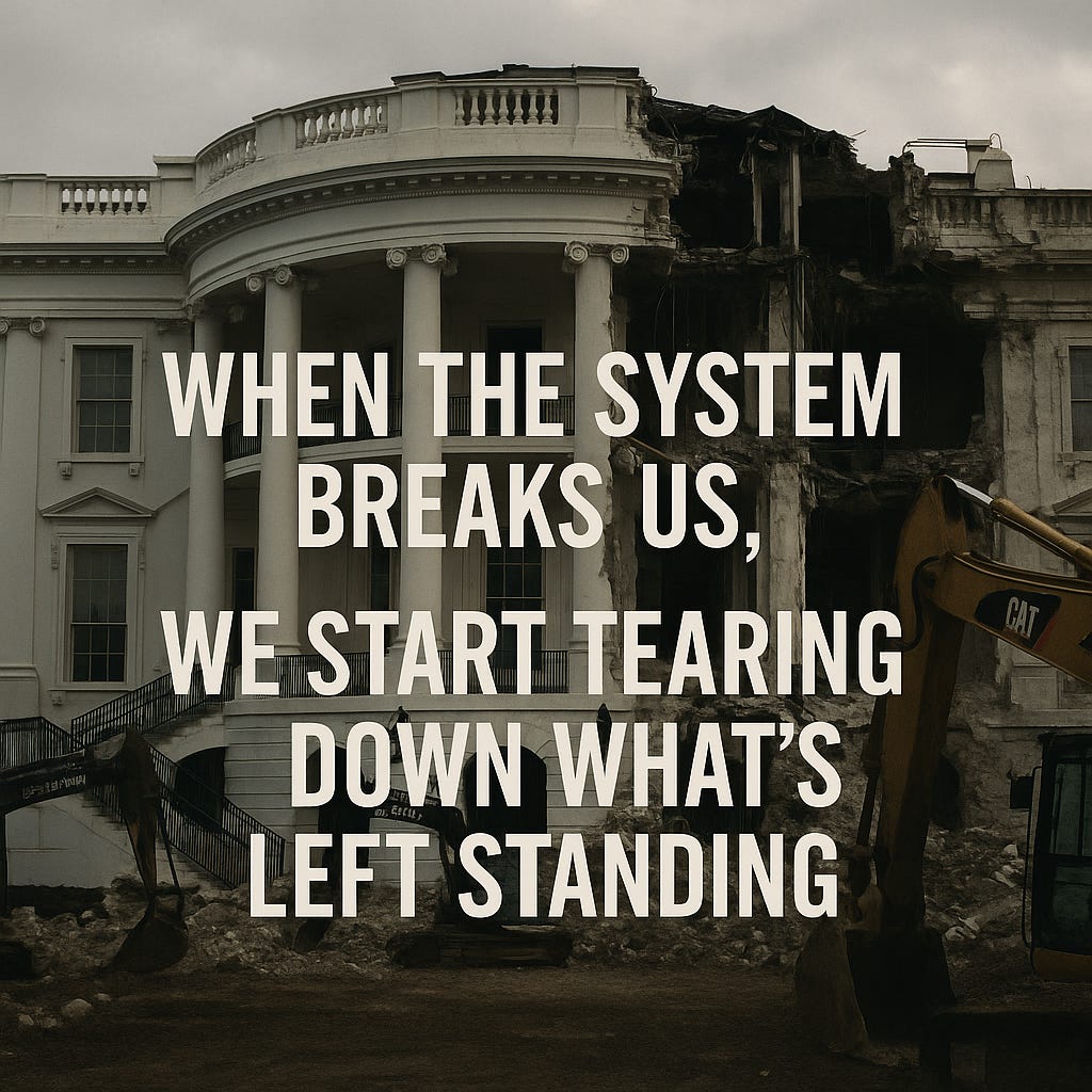 White House illegally being torn down due to mental health issues, no permits nblue prints and no disclosure. White House illegally being torn down due to mental health issues, no permits nblue prints and no disclosure.