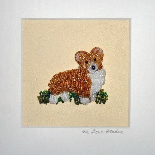 Custom Art Beadwork Purple Beaded Royal Pembroke Welsh Corgi Dog Pet Portrait Bead Embroidery Beading Etsy Artist Amazon Handmade AKC Dog Beads Corgi Mom Custom Art Beadwork Purple Beaded Royal Pembroke Welsh Corgi Dog Pet Portrait Bead Embroidery Beading Etsy Artist Amazon Handmade AKC Dog Beads Corgi Mom