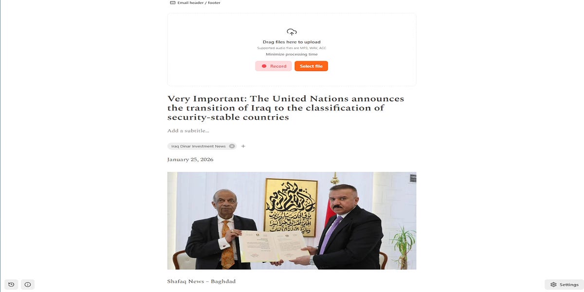 Very Important: The United Nations announces the transition of Iraq to ...