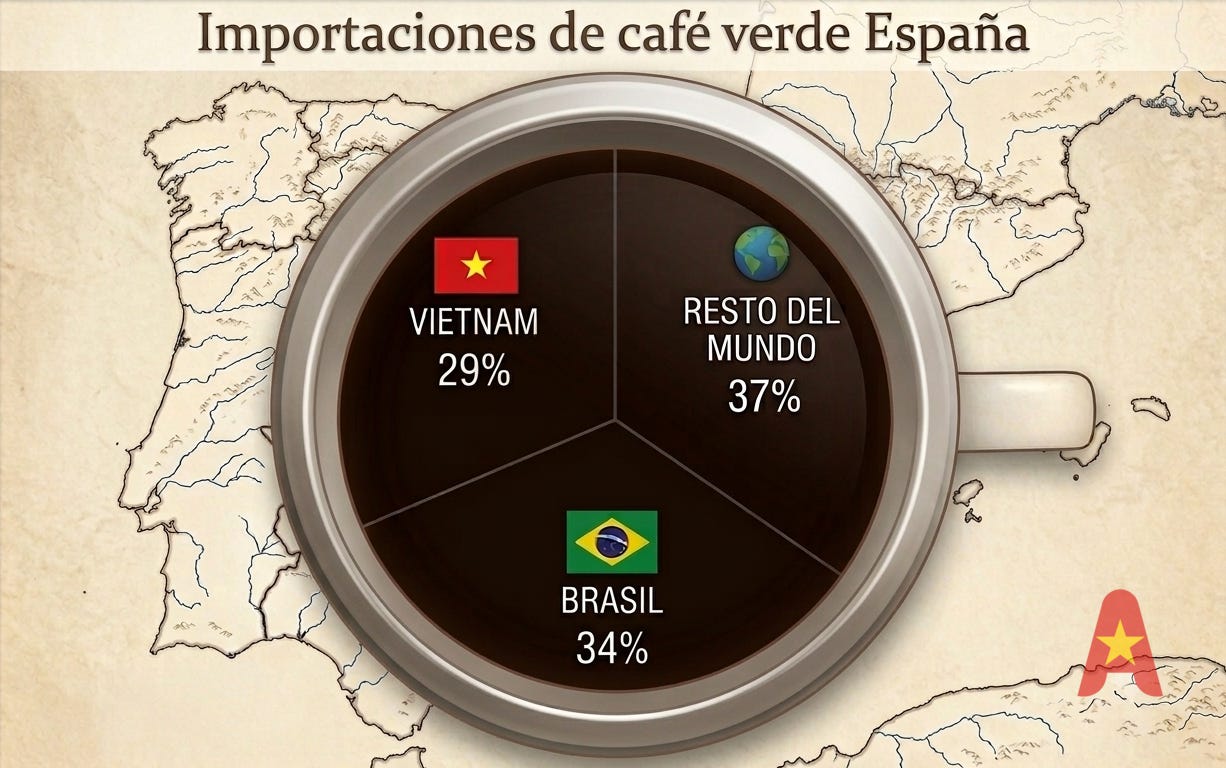 infografía origen café verde consumo españa